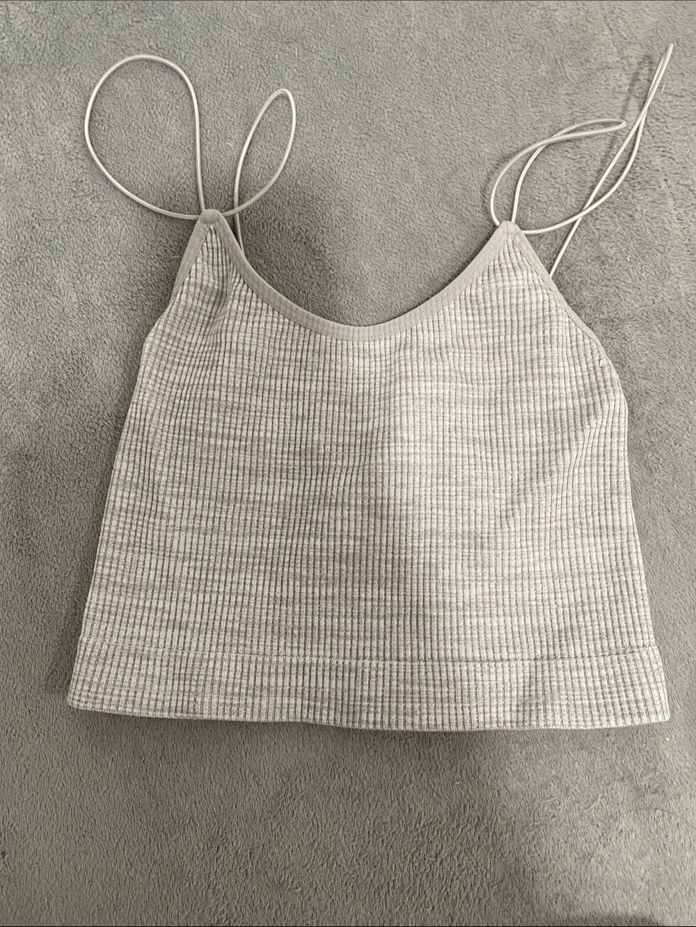 Forever 21 Light Gray Ribbed Cropped Camisole